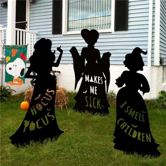 Halloween Decorations Outdoor: 3 Extra Large Hocus Pocus Witches - Picture 5 of 8